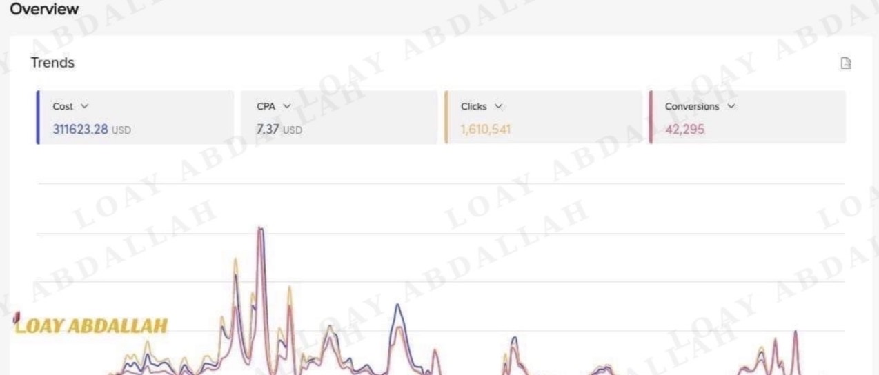 Loay Abdallah — TikTok Ads high-volume e-commerce campaign with 42295 conversions and 1.6M clicks